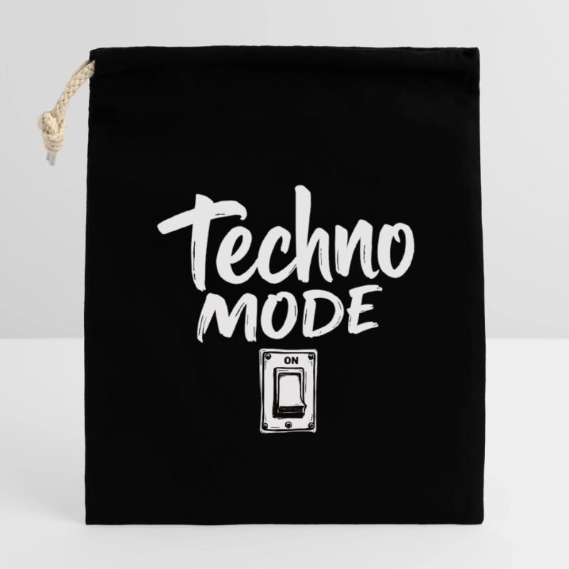 Mode Techno sur Techno Techno Musique Techno Sac cadeau en coton avec cordon (14 x 20 cm)