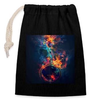 Banjo - Closable cotton gift bag (14x20cm) - black - Front