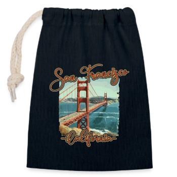 San Francisco California Golden Gate Bridge - Verschließbarer Geschenkbeutel aus Baumwolle (14x20cm) - Navy - Vorne