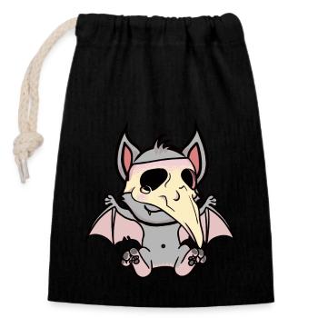Halloween Fledermaus Fledermäuse Pest Seuche - Verschließbarer Geschenkbeutel aus Baumwolle (14x20cm) - Schwarz - Vorne