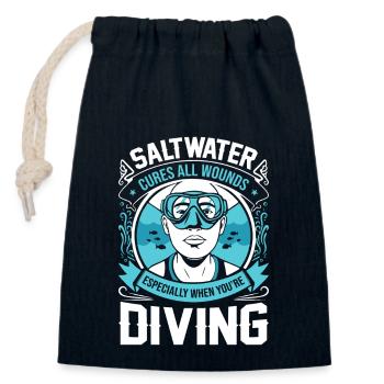 Saltwater cures all wounds – especially when you’r - Closable cotton gift bag (14x20cm) - navy - Front