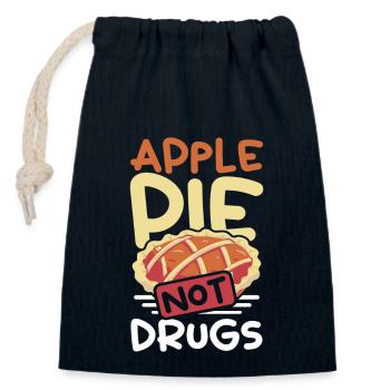 Apple pie not drugs - Verschließbarer Geschenkbeutel aus Baumwolle (14x20cm) - Navy - Vorne