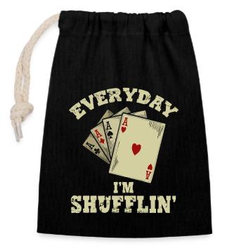 Cartes de tous les jours Shuffle Poker As Humour - Sac cadeau en coton avec cordon (14 x 20 cm) - noir - Devant