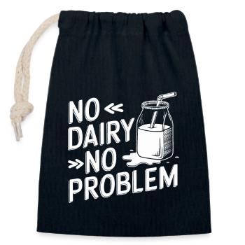 Lactose intolerance Lactose intolerant - Closable cotton gift bag (14x20cm) - navy - Front