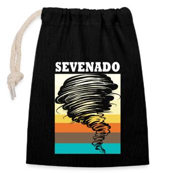 Tornado Geburtstag Kindergeburtstag - Verschließbarer Geschenkbeutel aus Baumwolle (14x20cm) - Schwarz - Vorne