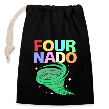 Tornado Birthday Fête d’anniversaire des enfants - Sac cadeau en coton avec cordon (14 x 20 cm) - noir - Devant