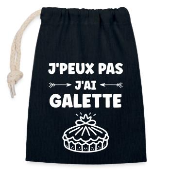 Galette - Sac cadeau en coton avec cordon (14 x 20 cm) - bleu marine - Devant