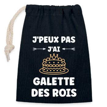Galette - Sac cadeau en coton avec cordon (14 x 20 cm) - bleu marine - Devant