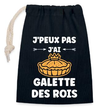 Galette - Sac cadeau en coton avec cordon (14 x 20 cm) - bleu marine - Devant
