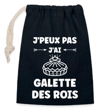 Galette - Sac cadeau en coton avec cordon (14 x 20 cm) - bleu marine - Devant