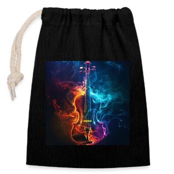 Violine - Verschließbarer Geschenkbeutel aus Baumwolle (14x20cm) - Schwarz - Vorne