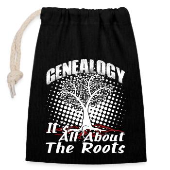 Genealogy Family Roots - Closable cotton gift bag (14x20cm) - black - Front