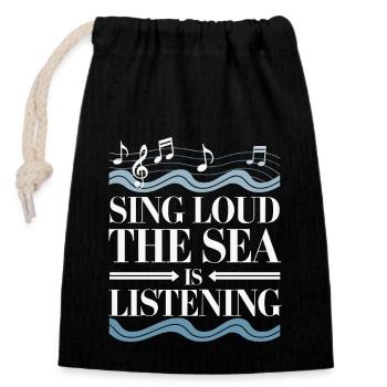 Sailors Sea Shanty Singing Ship Adventures - Verschließbarer Geschenkbeutel aus Baumwolle (14x20cm) - Schwarz - Vorne