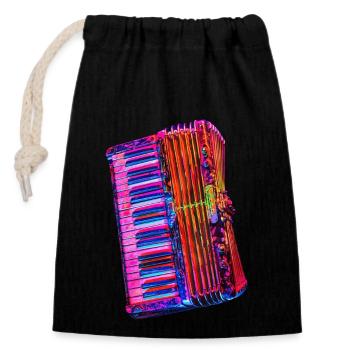 Accordion - Closable cotton gift bag (14x20cm) - black - Front