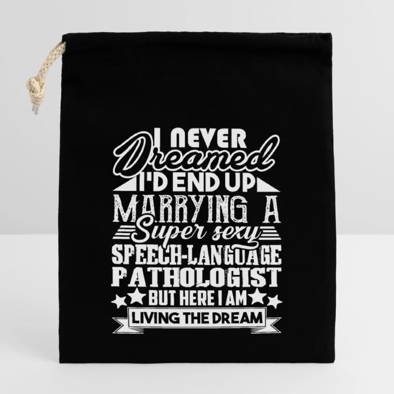 Marrying A Speech Language Pathologist Closable cotton gift bag (14x20cm)