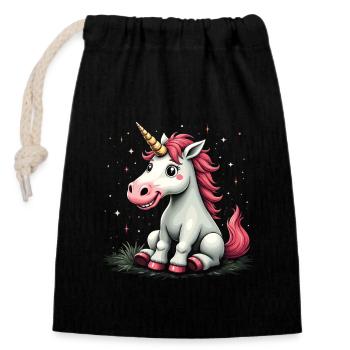 Mignon Licorne Idée Cadeau Magique Licorne Fans - Sac cadeau en coton avec cordon (14 x 20 cm) - noir - Devant