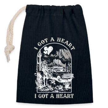 I Got A Heart Like A Truck - Closable cotton gift bag (14x20cm) - navy - Front