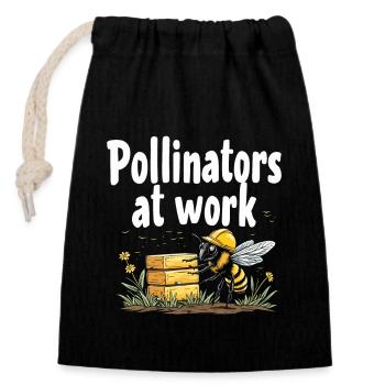 Bienenfreundlicher Gärtner, Bestäuber, Garten Und - Verschließbarer Geschenkbeutel aus Baumwolle (14x20cm) - Schwarz - Vorne