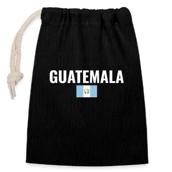 Guatemala Drapeau guatémaltèque - Sac cadeau en coton avec cordon (14 x 20 cm) - noir - Devant