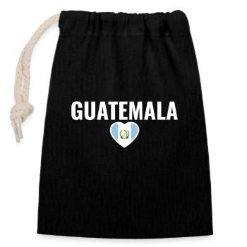 Guatemala Drapeau guatémaltèque - Sac cadeau en coton avec cordon (14 x 20 cm) - noir - Devant