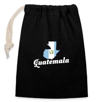Carte du Guatemala Drapeau guatémaltèque - Sac cadeau en coton avec cordon (14 x 20 cm) - noir - Devant