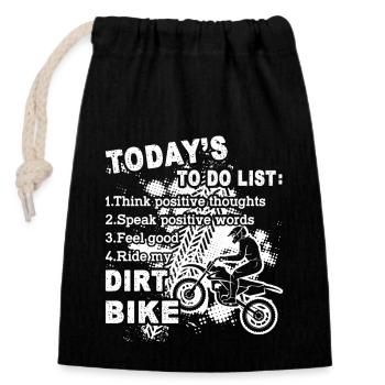 Dirt Bike Ride My Dirt Bike - Closable cotton gift bag (14x20cm) - black - Front