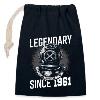 Légendaire depuis 1961 - Plongeur Anniversaire - Sac cadeau en coton avec cordon (14 x 20 cm) - bleu marine - Devant
