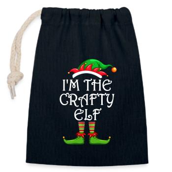 I'm The Crafty Elf Shirt Matching Family Christmas - Closable cotton gift bag (14x20cm) - navy - Front
