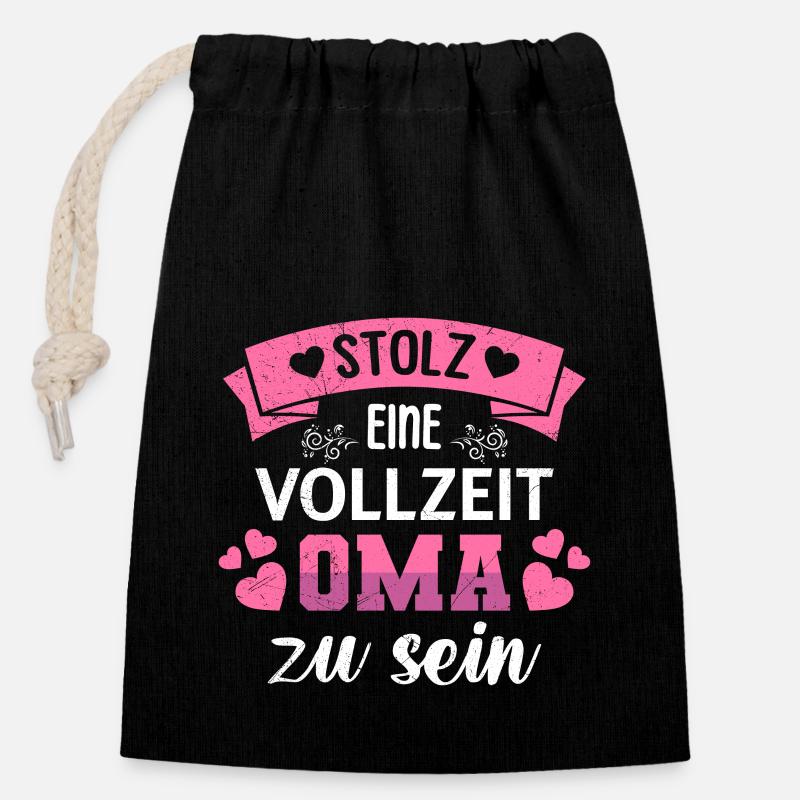 Omi STOLZ EINE VOLLZEIT OMA ZU SEIN Lustiges - Verschließbarer Geschenkbeutel aus Baumwolle (14x20cm) - Schwarz