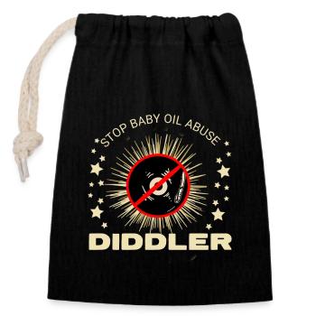 Diddler - Closable cotton gift bag (14x20cm) - black - Front