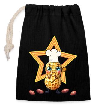 Enfants Enfant Noël Cookies Cuire Noix Noix - Sac cadeau en coton avec cordon (14 x 20 cm) - noir - Devant