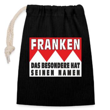 FRANCONIA THE SPECIAL HAS ITS NAME - Closable cotton gift bag (14x20cm) - black - Front
