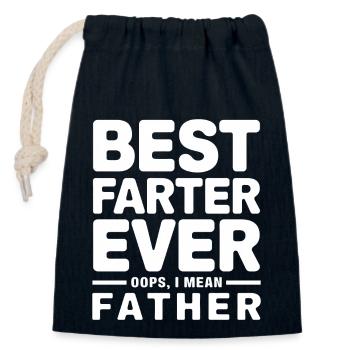 Fart Saying Farting Dad Pups Funny Fart Gift - Closable cotton gift bag (14x20cm) - navy - Front