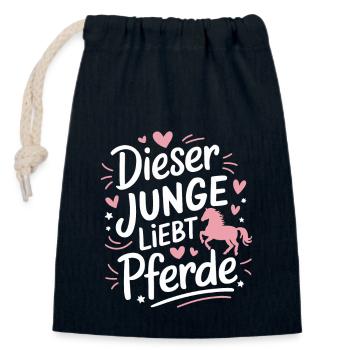 Reiten Reiterin Pferde Jungen Pferdeliebhaber - Verschließbarer Geschenkbeutel aus Baumwolle (14x20cm) - Navy - Vorne