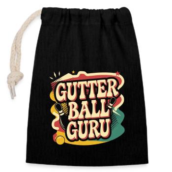 Gutter Ball Guru 10 - Verschließbarer Geschenkbeutel aus Baumwolle (14x20cm) - Schwarz - Vorne