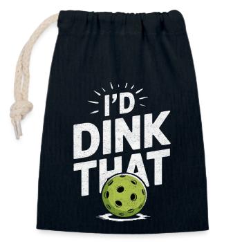 I'd Dink That Pickleball - Closable cotton gift bag (14x20cm) - navy - Front