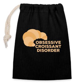 Obsessive Croissant Disorder Breakfast Delight for - Closable cotton gift bag (14x20cm) - black - Front