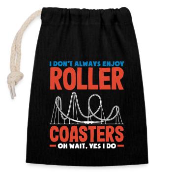 Roller coasters Oh wait, but I like - Closable cotton gift bag (14x20cm) - black - Front