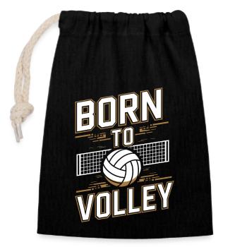 Volleyballspieler Und Fan Spike Servieren - Verschließbarer Geschenkbeutel aus Baumwolle (14x20cm) - Schwarz - Vorne