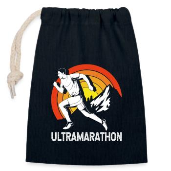 Trail running - Closable cotton gift bag (14x20cm) - navy - Front