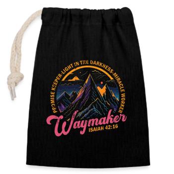 Wegweiser, Versprechenshüter, Wundertäter - Verschließbarer Geschenkbeutel aus Baumwolle (14x20cm) - Schwarz - Vorne