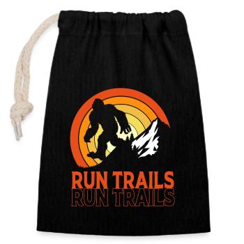 Trail running - Closable cotton gift bag (14x20cm) - black - Front