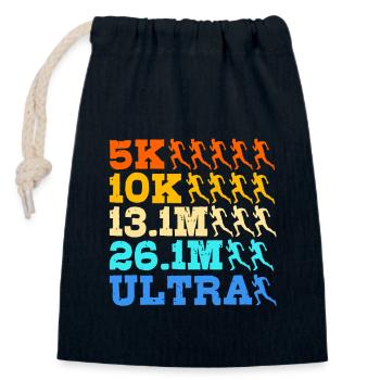 Trail running - Closable cotton gift bag (14x20cm) - navy - Front