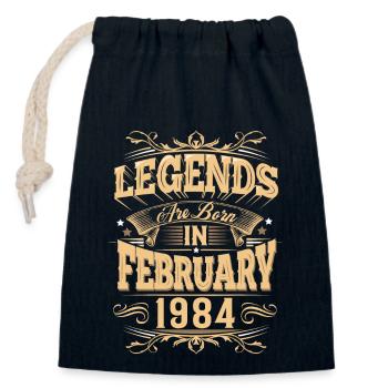 Februar 1984 Geburtstag Legende - Verschließbarer Geschenkbeutel aus Baumwolle (14x20cm) - Navy - Vorne
