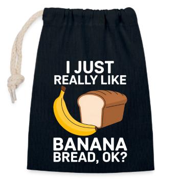 Banana Bread Saying Funny Banana Bread Gift - Closable cotton gift bag (14x20cm) - navy - Front