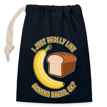 Banana Bread Saying Funny Banana Bread Gift - Closable cotton gift bag (14x20cm) - navy - Front