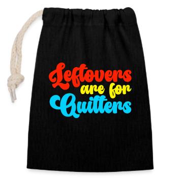Les restes sont pour les fumeurs Citation alimentaire amusante - Sac cadeau en coton avec cordon (14 x 20 cm) - noir - Devant