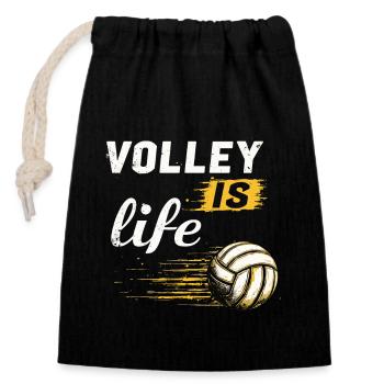 Volleyballspieler Und Fan Spike Servieren - Verschließbarer Geschenkbeutel aus Baumwolle (14x20cm) - Schwarz - Vorne