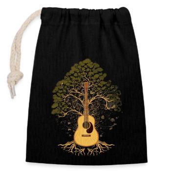 Yggdrasil Nature Musicien Arbre De Vie - Sac cadeau en coton avec cordon (14 x 20 cm) - noir - Devant