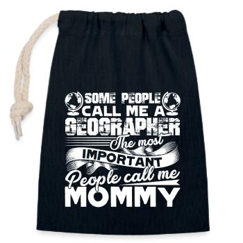 Geographer Geographer Mommy - Closable cotton gift bag (14x20cm) - navy - Front